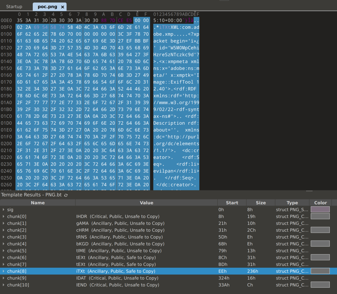poc.png 中嵌入 XML(XMP) 数据