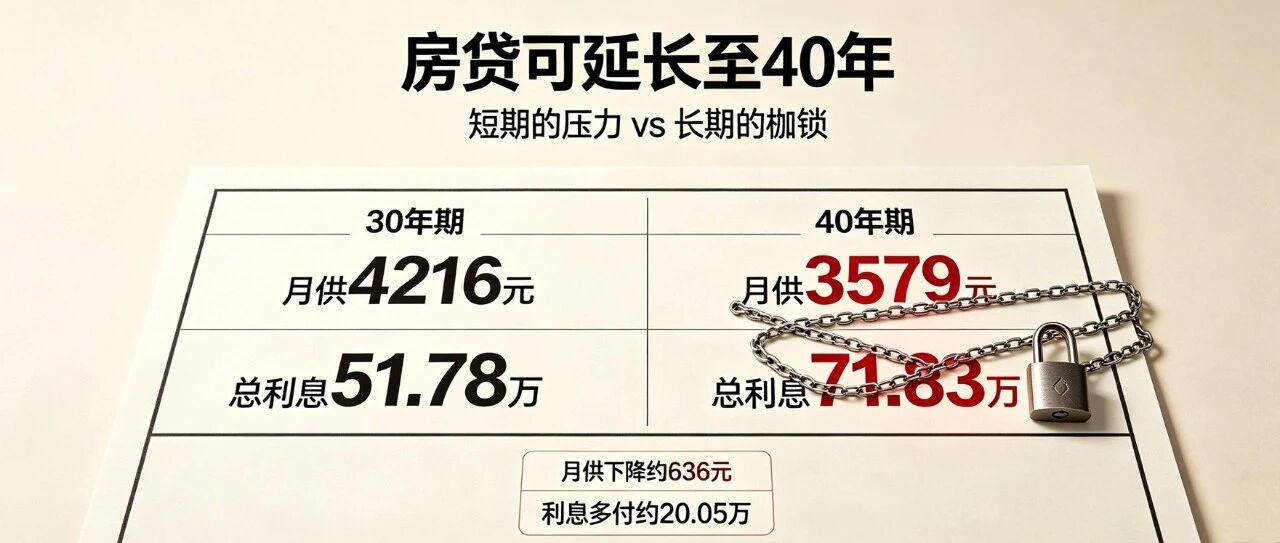 房贷可延长至40年-短期的压力vs长期的枷锁