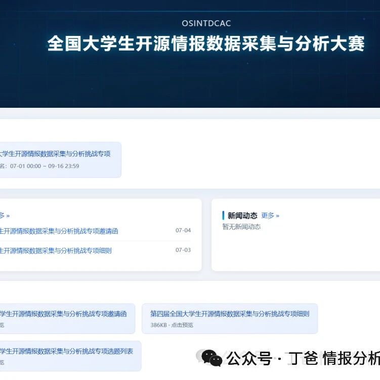 【报名倒计时】第四届全国大学生开源情报数据采集与分析挑战赛